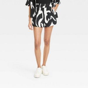 High Waist Marble Shorts with Pockets